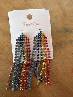 Rainbow cascade earrings
