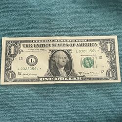 $1 Bill Series - 2017 Star Note L - Make Your Best Offer And Is Yours