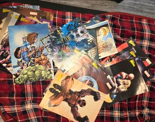 Superhero pin-up posters