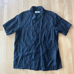 Buck Mason Chore Linen Shirt Utility Jacket Blazer Large