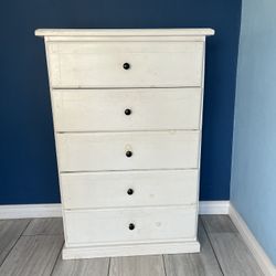 White Chest 5 Drawers 