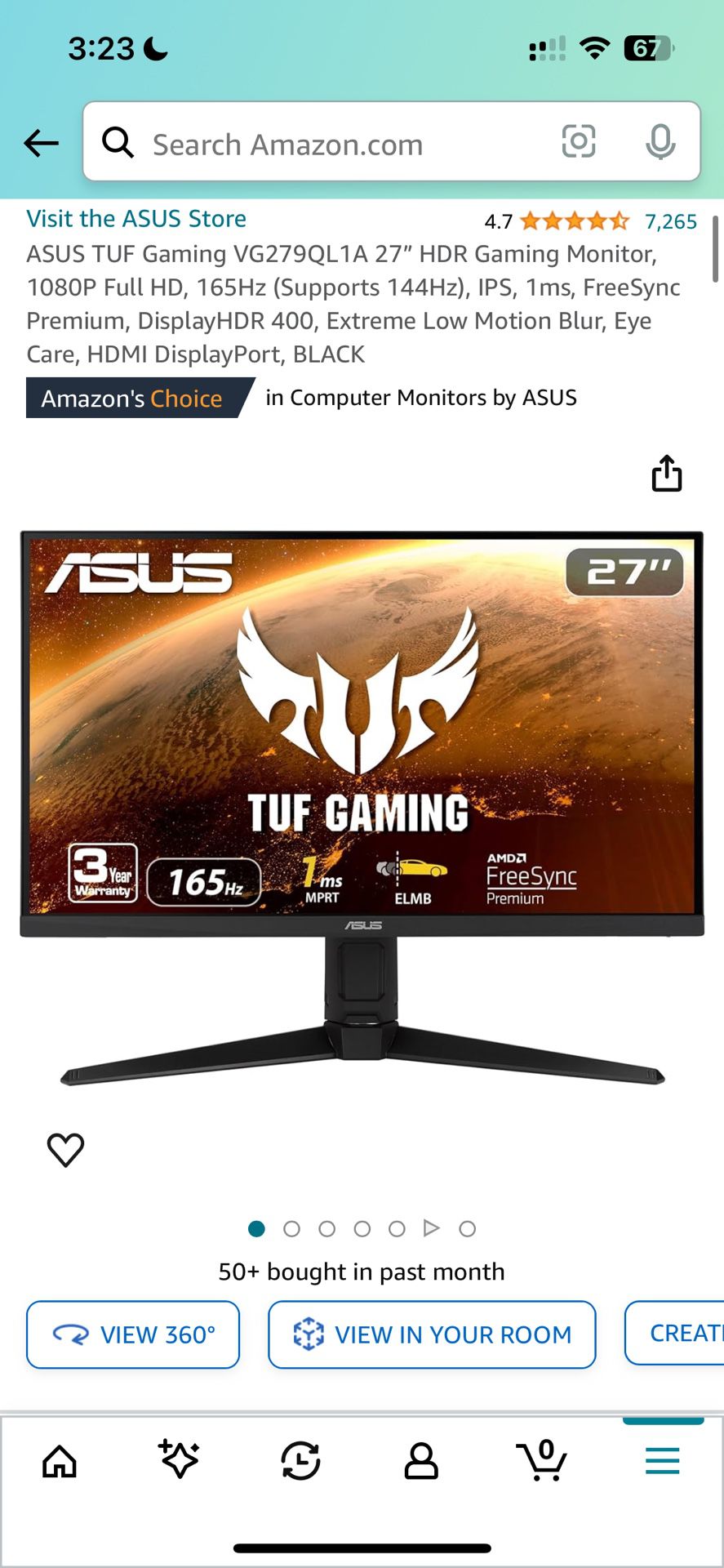 Asus 27inch Gaming monitor