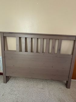 Queen Size Bed IKEA Hemnes Solid Wood Headboard Footboard Side Rails and slats