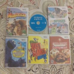 6 Nintendo Wii Games Untested In Good Shape