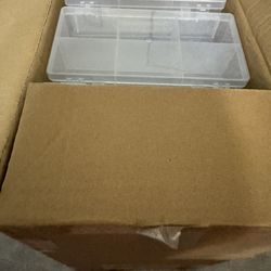 18 Clear Storage Organizer Boxes – 6 Compartments Each ✨  Brand new set of 18 clear plastic organizer boxes. Each box has 6 separate compartments — pe