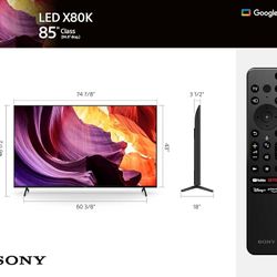 85" SONY 80K 4K HDR SMART 120HZ GOOGLE TV 
