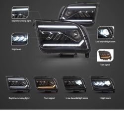 New Driver Side VLAND LED Headlights For Ford Mustang 2005-2009 Front Lights Assembly