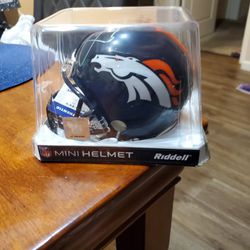 Signed Broncos Mini Helmet