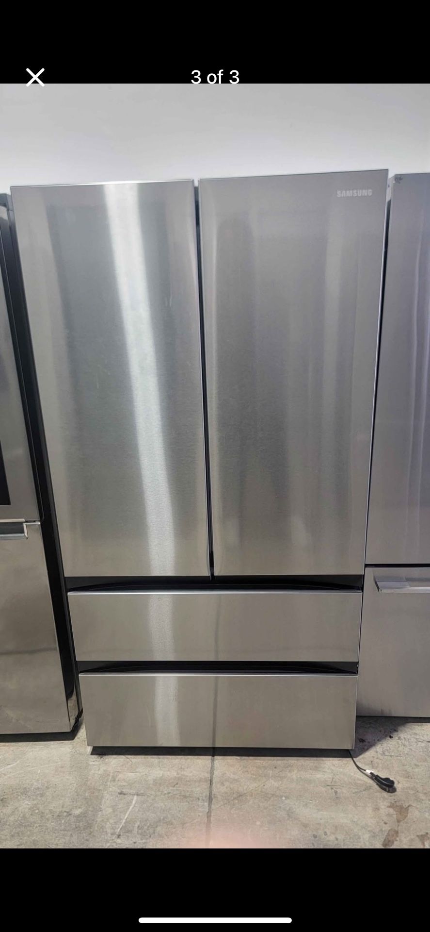 SALE!! Refrigerator Samsung 4 Doors New Model Open Box No Scratch Or Dent 36” Inches Wide