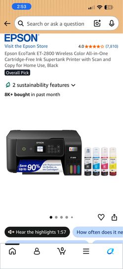 Epson ET-2800 printer for sumlimation