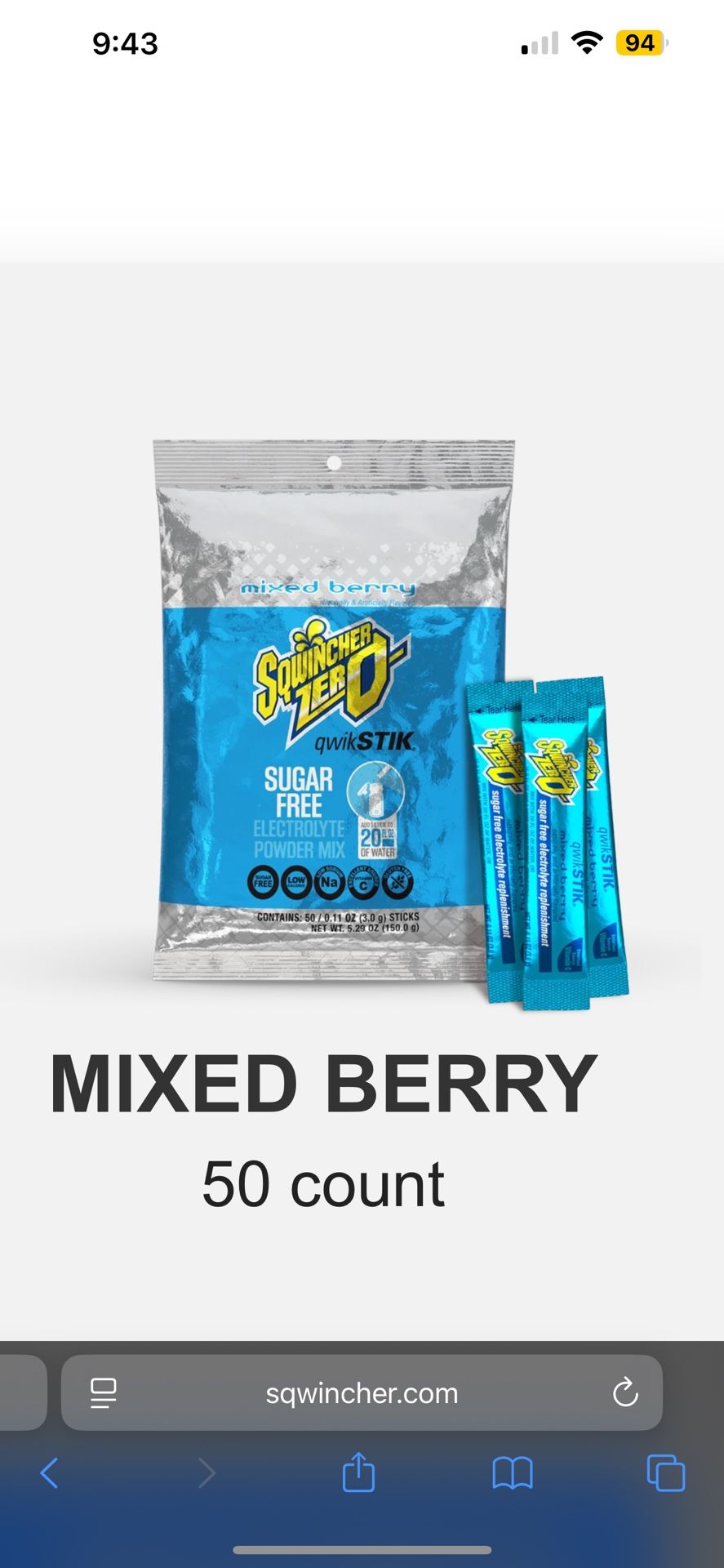 Sqwincher Electrolytes