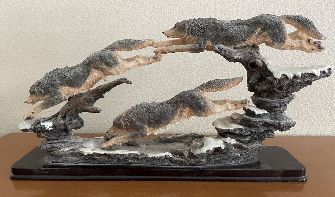 Vintage Wolf Statue