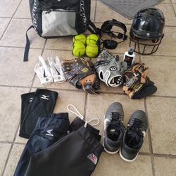 Softball Gear, cleats, Gloves, Pants, Backpack 