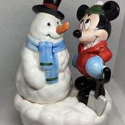 Mickey Snowman Music Box Disney 