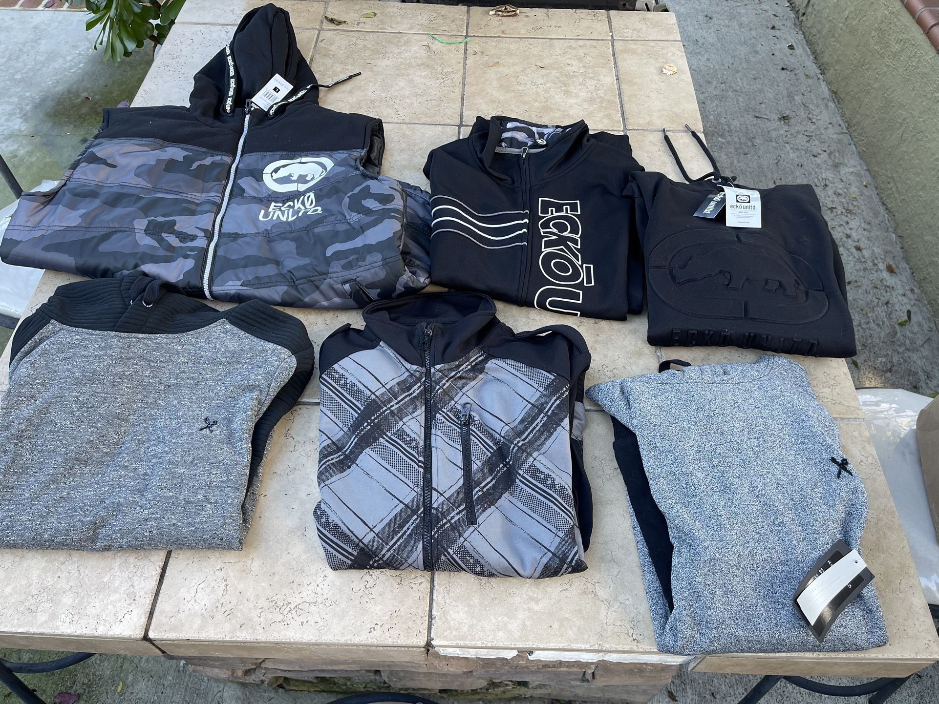 ECKO JACKETS HOODIES AND VEST LARGE