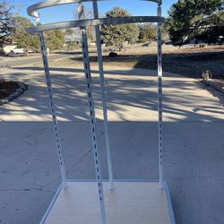 Metal clothes rack with wheels