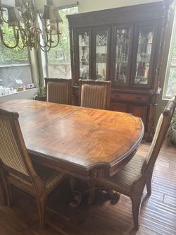 Michael Amini Dining Set And China Cabinet