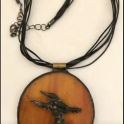 Stained Glass Eagle Necklace 