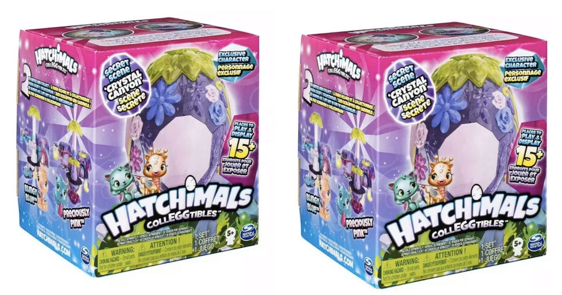 TWO ! Hatchimals CollEGGtibles Crystal Canyon Secret Scene Playset