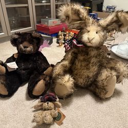 Handcrafted Plush Bundle – Bear & Rabbit  Original price is $300+ each