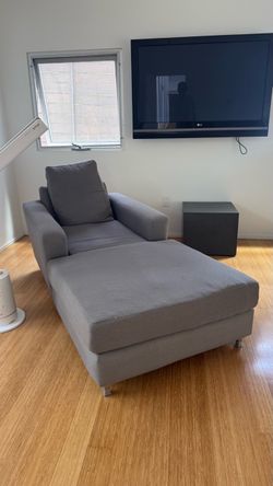 Viesso Gray Fabric Chaise Lounge w/bench (2-Piece!!)