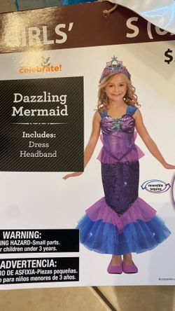 Girls Halloween Mermaid Costume 6/6x