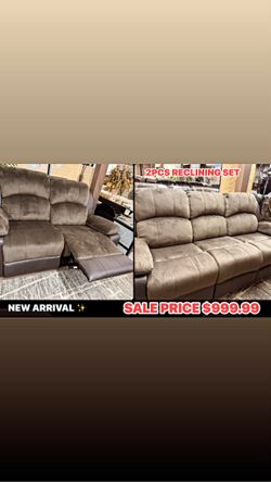 2pcs Reclining Sofa Set 