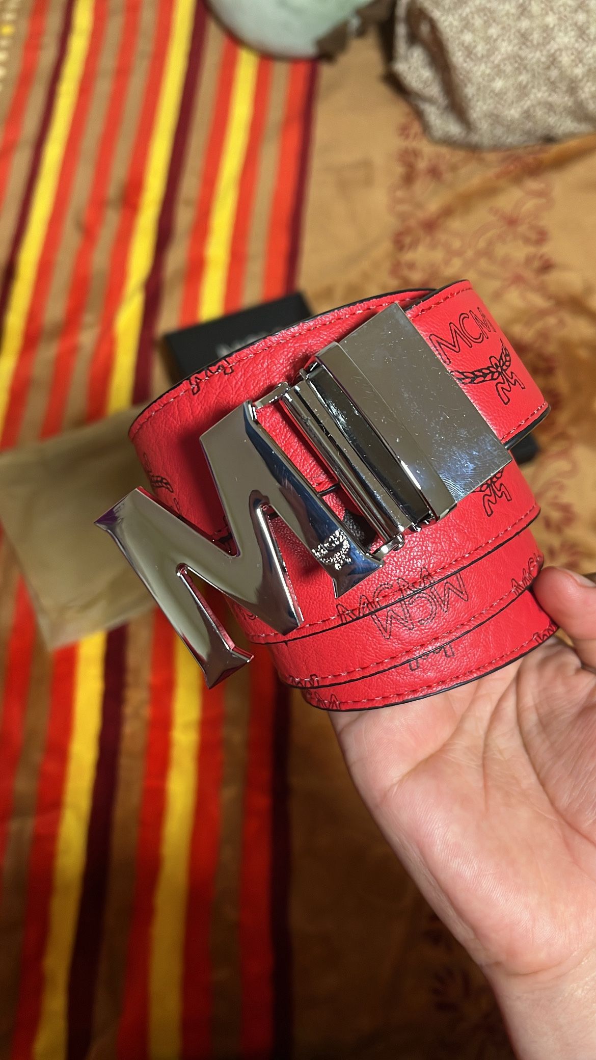 Red Mcm Belt