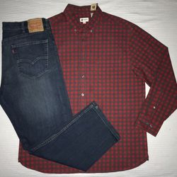  XL. HAGGAR FLANNEL & LEVIS JEANS. (make a offer)
