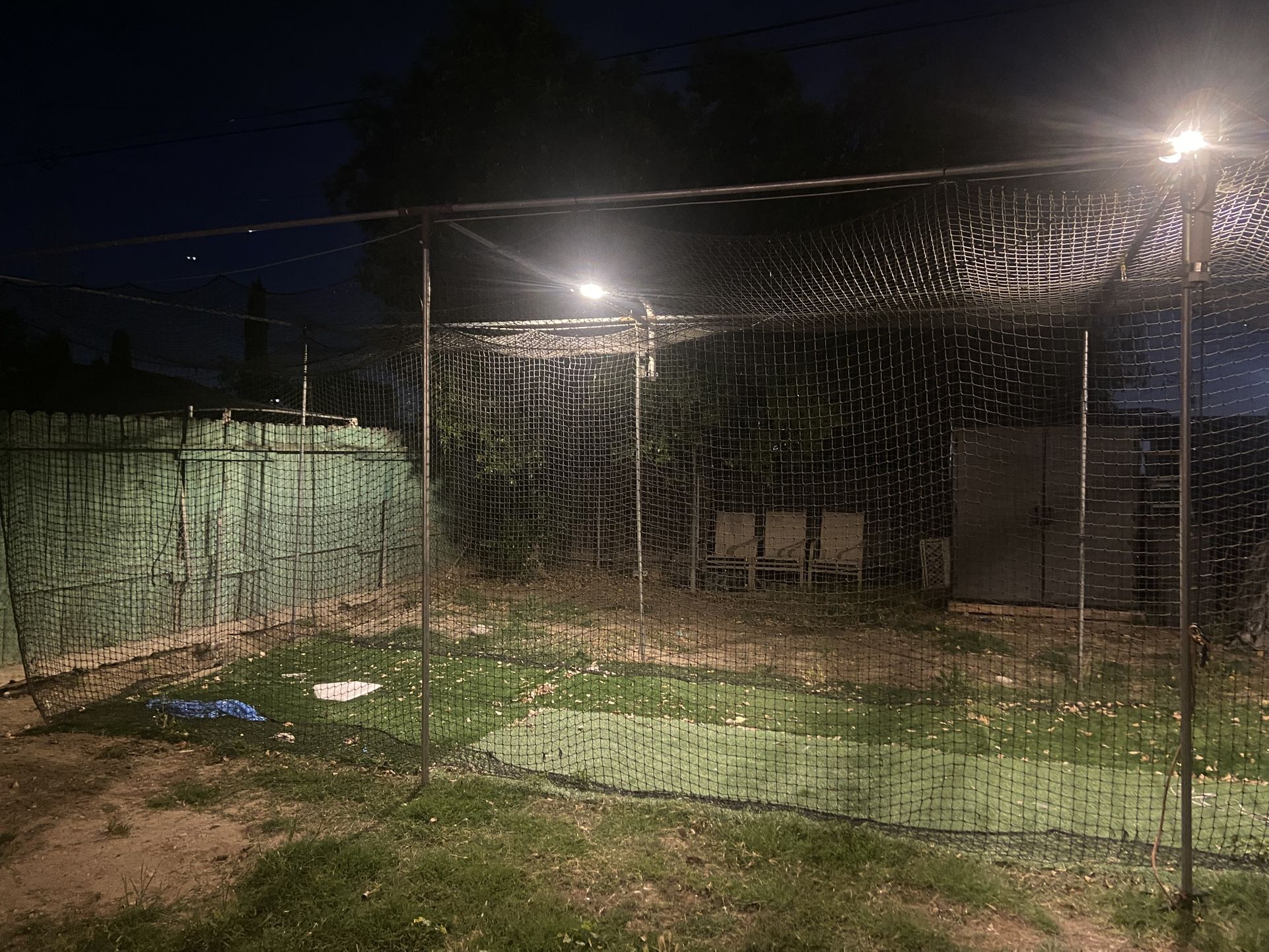 Batting Cage With Light And Pitching Machine