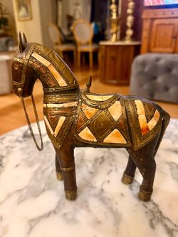 Brass & Mother of Pearl Horse