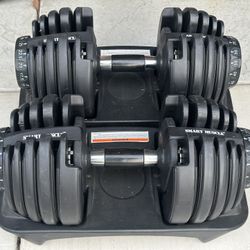 Set of 2 Smart Muscle Adjustable Dumbbell Set 10-in-1, 5lb-52.5lb w/Safe Locking System