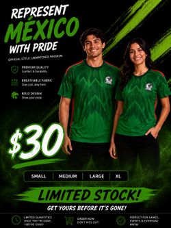 Mexico green jersey $30