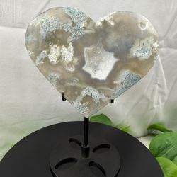 Crystal Moss Agate Heart