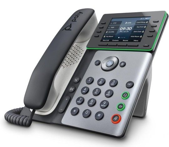 Poly Edge E300 IP Phone - Corded - Corded - Desktop - Black