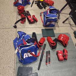 3 complete official ATA Taekwondo sparring/training sets — each set include