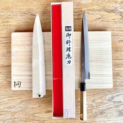 NEW 300mm Japanese Yanagiba Sushi Knife With Wood Saya/Cover