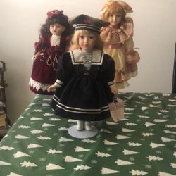 (3) Porcelain Dolls Available Read Description 