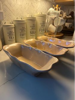 3 Ceramic Baking Dish Loaf Pans