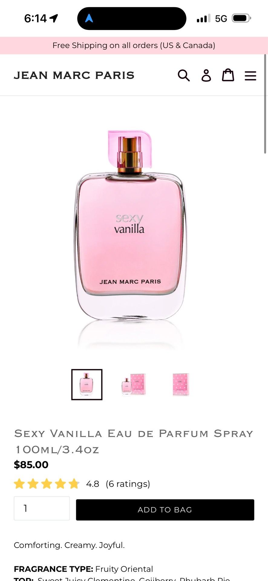 Sexy vanilla Jean Marc Paris