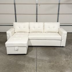 New White Leather Couch / Sofa (Can Deliver)