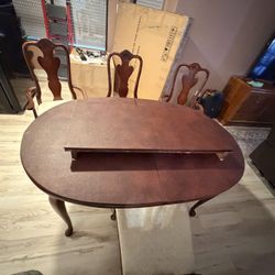 Vintage Drop-in Leaf Extendable Table + Chairs