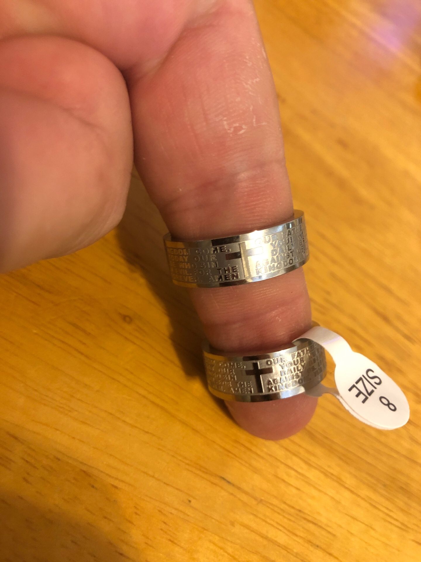 Matching couple bible verse rings