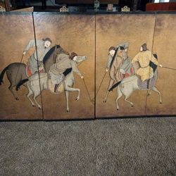 Ming Dynasty Art Panels. Great As A Privacy/Soshi Screen .   