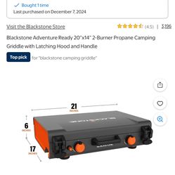 NEW BLACKSTONE 20" CAMP GRIDDLE