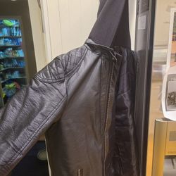 Boys Faux Leather Bomber Jacket With Hood