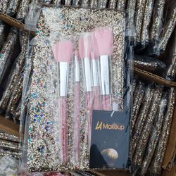 5pcs glitter makeup brushes with bag