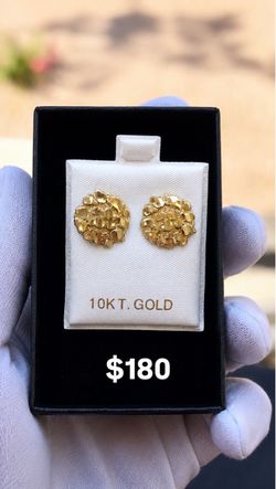 Gold nugget earrings