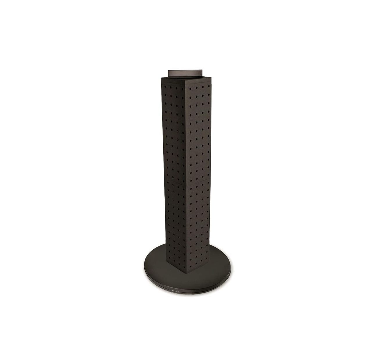 Azar Displays 700227-BLK Four-sided 4"W x 24"H Pegboard Tower with Revolving 9" Base, Black