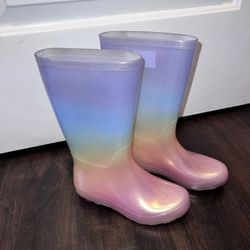 Cat & Jack Rain Boots Rainbow Pearl Colors